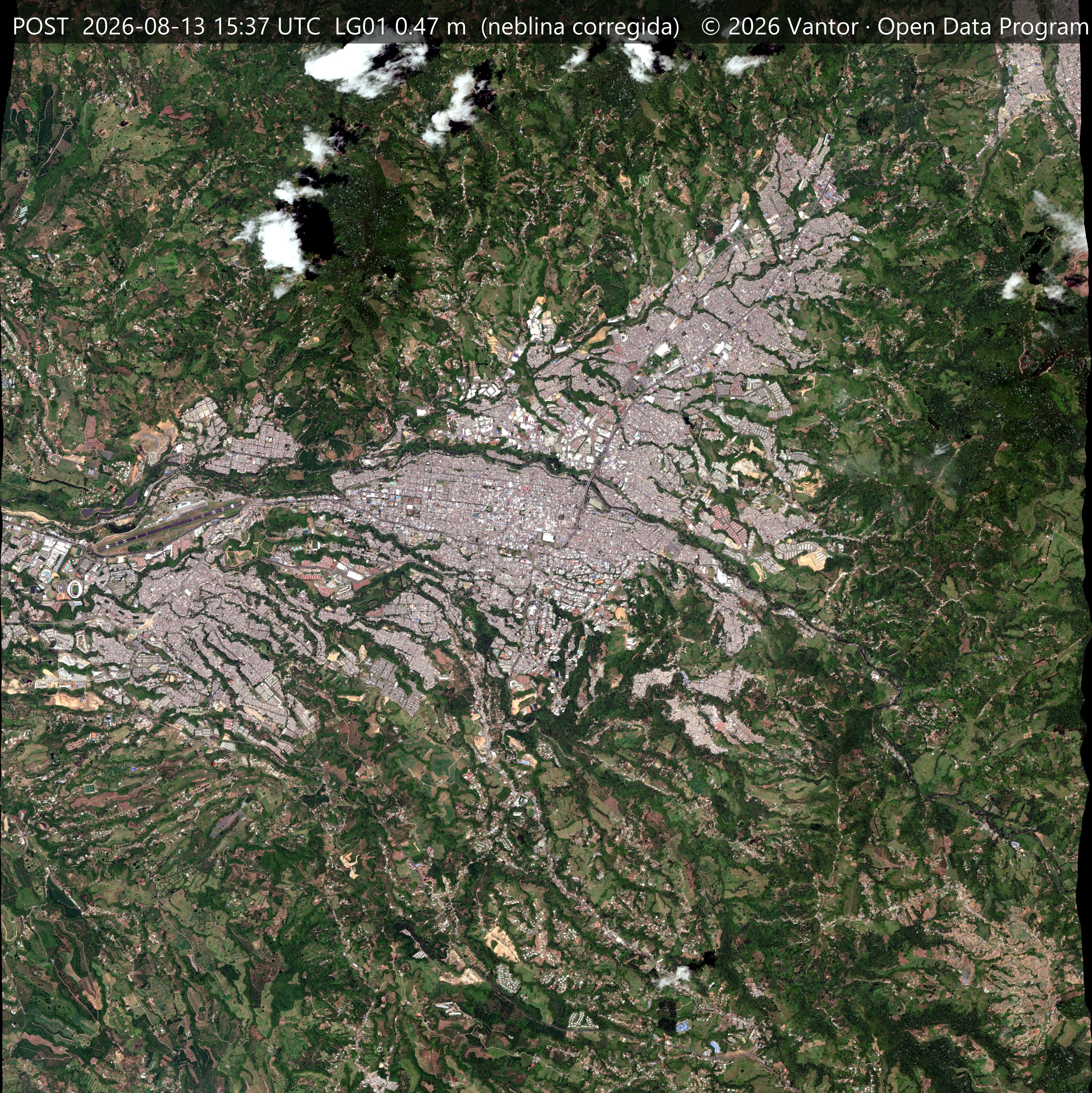 Pereira el 13 de agosto de 2026, Vantor WorldView Legion, vista general