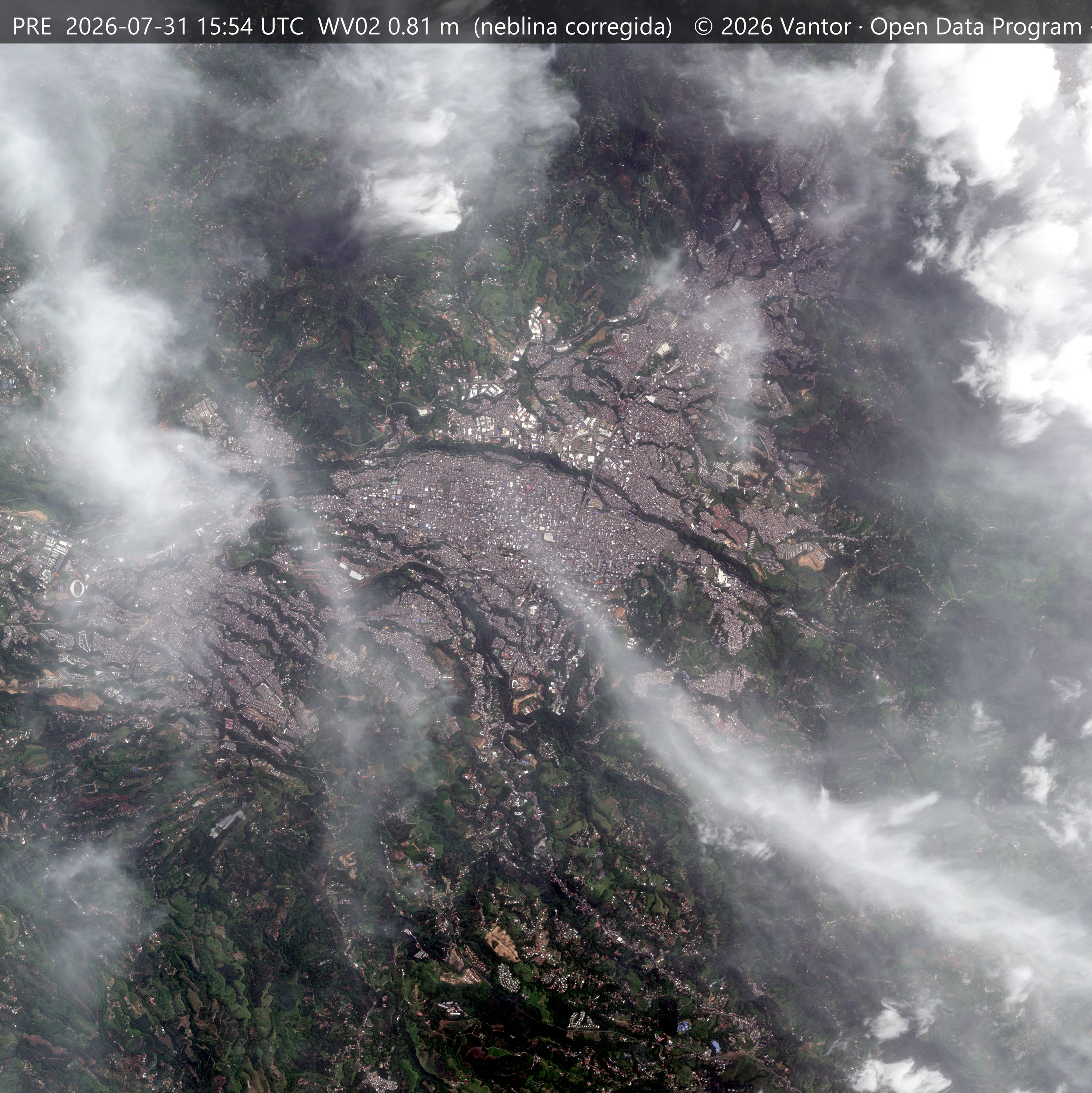 Pereira el 31 de julio de 2026, Vantor WorldView-2, vista general
