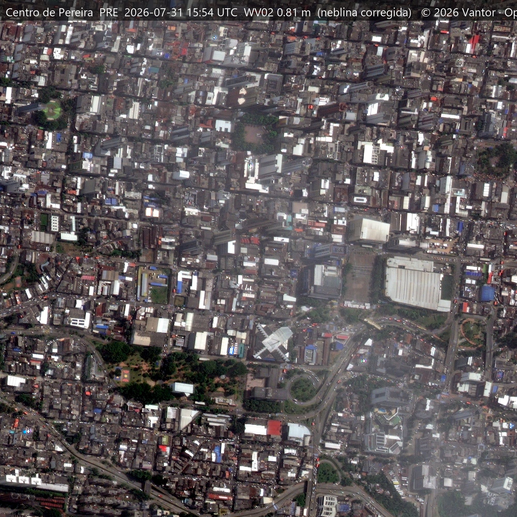 Centro de Pereira, 31 de julio de 2026, 1,2 km de lado